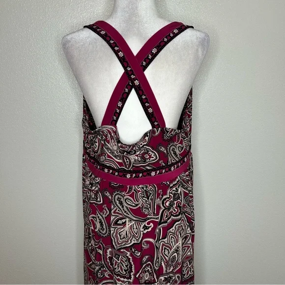 INC Womens Magenta Paisley V-Neck Sleeveless Jersey Maxi Dress Plus Size 1X - Picture 7 of 10